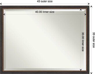 Beveled Wood Bathroom Wall Mirror - Ashton Black Frame - Ashton Black