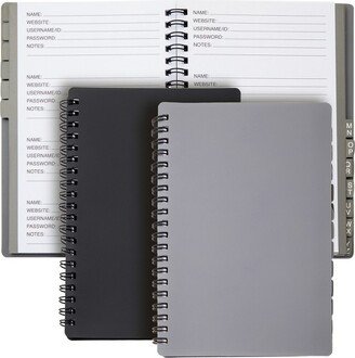 Juvale 2 Pack Spiral Bound Internet Address and Password Logbook with Alphabetical Tabs, 2 Colors, 80 Pages, 5 x 7 In