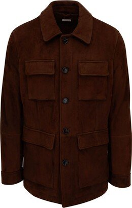 Single-Breasted Suede Coat