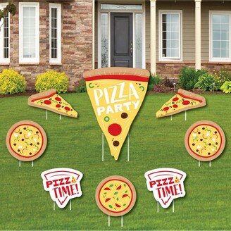 Big Dot Of Happiness Pizza Time - Outdoor Lawn Decor - Baby Shower or Birthday Yard Signs - Set of 8