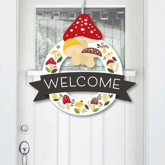 Big Dot Of Happiness Wild Mushrooms - Outdoor Red Toadstool Party Decor - Front Door Wreath