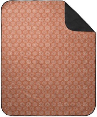 Picnic Blankets: Happy Abstract Circles - Terracotta Picnic Blanket, Orange