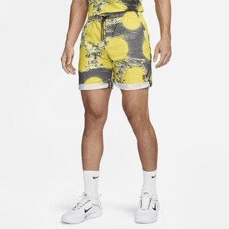 Men's Dri-FIT Heritage 6 Print Tennis Shorts in Yellow