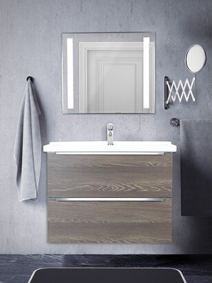 Giallo Rosso Argento 32 Inch Modern Design Wall Mounted Bathroom Vanity with Sink