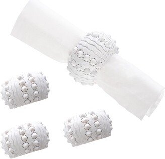 White Sea Urchin Napkin Ring S/4