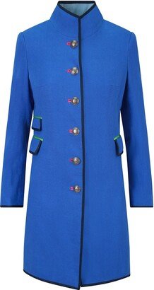 Beatrice Von Tresckow Electric Blue Linen Cavalier Coat