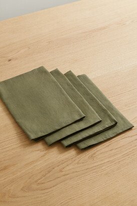 Set Of Four Linen Napkins - Green