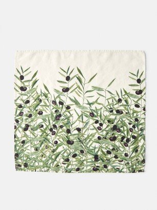 Set Of Four L'olivier-print Linen Napkins
