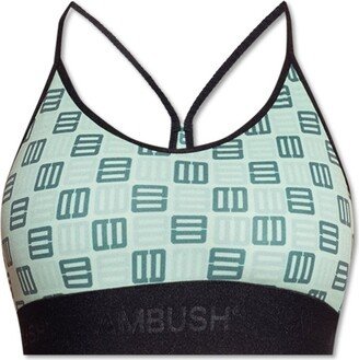 Monogram-Print Cropped Bra Top