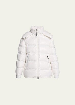 Maire Shiny Puffer Jacket with Removable Hood
