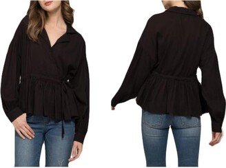 Womens Surplice Wrap Blouse