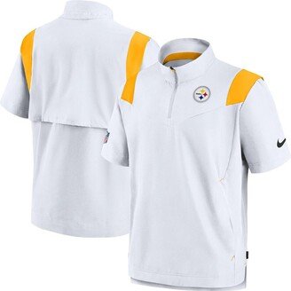 Men's White Pittsburgh Steelers Coaches Chevron Lockup Pullover Top