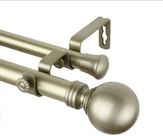 InStyleDesign Sphere Light Gold Adjustable Double Curtain Rod/ Finial Set