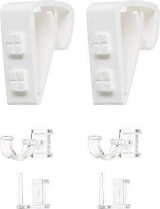 Over-The-Window Cafe Rod Brackets - Set of 2 - White - 2 L x 0.13 W x 1.3 D