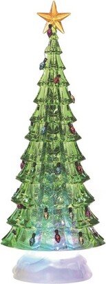 Artificial 12.75 in. Green Christmas Light Up Tree Water Globe