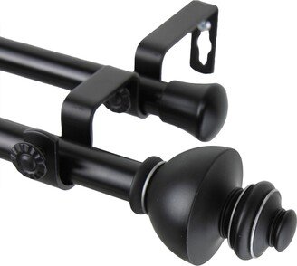 InStyleDesign Monarch Adjustable Black Double Curtain Rod Set