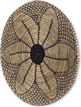 Mekhi Light Brown Seagrass w/ Black String Round Wall Hanging Plate