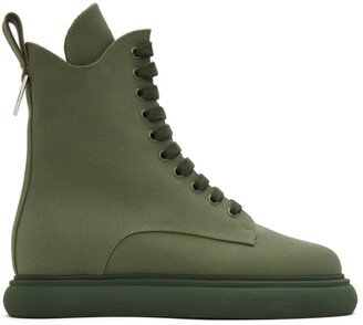 Green Canvas Selene Ankle Boots