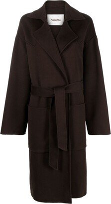 Belted Wool-Blend Coat-AB