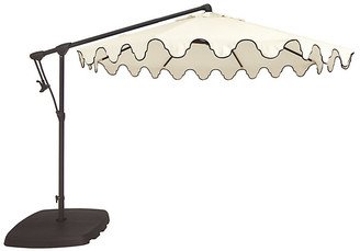 Bunny Williams 10' Mughal Arch Cantilever Patio Umbrella Canvas Black with Sand Trim