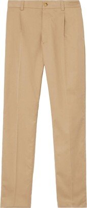 Embroidered-Logo Cotton Chino Trousers