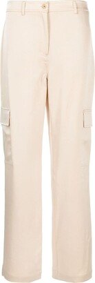 Straight-Leg Satin-Finish Trousers