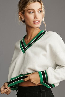 Ribbed Stripe-Trim Sweatshirt