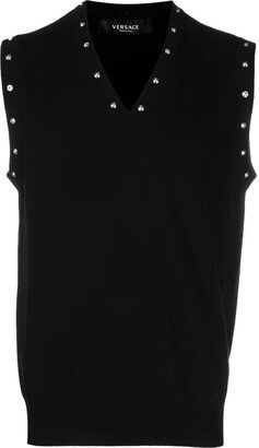 studded V-neck vest