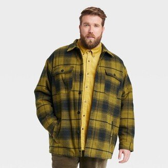 Houston White Adult Quilted Jacket - Moss Plaid