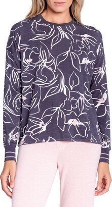 Love Line Floral Print Long Sleeve Pajama Top