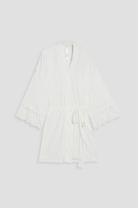 Lace-trimmed Micro Modal-jersey robe