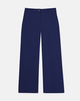 Italian Bi Stretch Pima Cotton Cropped Fulton Wide Leg Pant