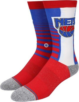 Men's Red New Jersey Nets Gradient Infiknit Crew Socks