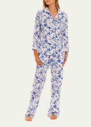 Emma Sirenuase Printed Poplin Pajama Set