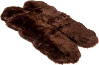 Faux Fur Super Soft Rug With Non-slip Backing Brown