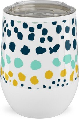 Travel Mugs: Little Textured Dots - Multi Stainless Steel Travel Tumbler, 12Oz, Multicolor