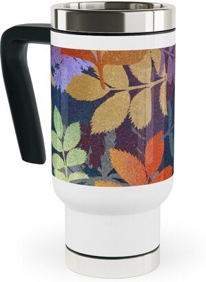 Travel Mugs: Leaves Falling - Multi Travel Mug With Handle, 17Oz, Multicolor