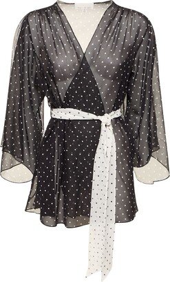 Angel sleeve silk robe-AA