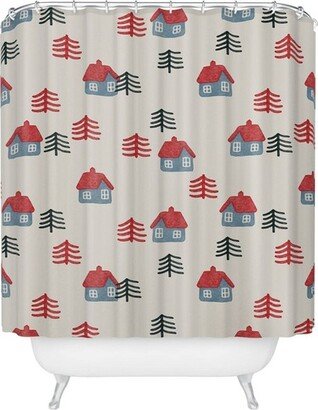 Alisa Galitsyna Christmas Eve Shower Curtain White