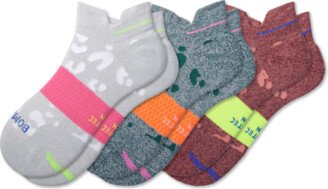 Women's Running Ankle Sock 3-Pack - Rose Teal Mix - Small - Athletic