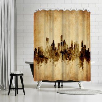 71 x 74 Shower Curtain, Houston Texas Skyline by Michael Tompsett - Art Pause