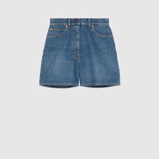 Denim shorts with Horsebit details