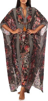 La Moda Clothing Floral Tassled Cover Up Caftan