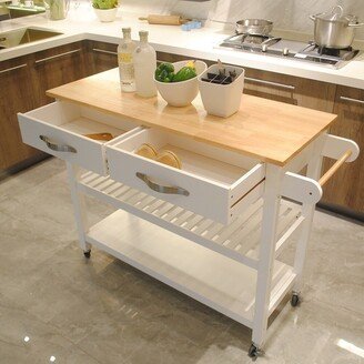 45' W Kitchen Island & Kitchen Cart with casters