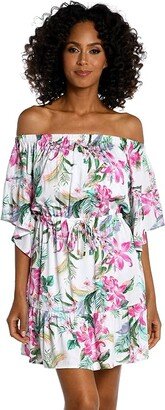 Mystic Palms Off-the-Shoulder Dress (Multi) Women's Swimwear