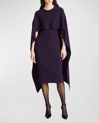 Amal Bodycon Cape Sweater Midi Dress