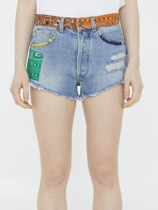 California Patchwork Shorts-AA