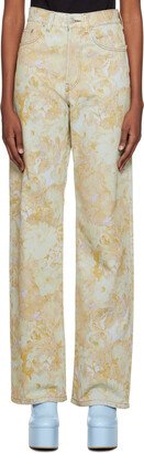 Yellow Floral Jeans