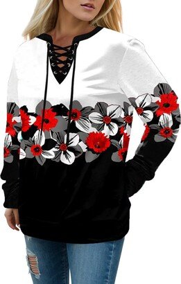 Generic Today 2023 Hoodies For Womens Sweatshirt Fall Fashion Sense Color Hat Rope Crewneck Pullover 2023 Causal Trendy Tee Outfits Black My Orders Friday Lightning Clearance Deals Of today