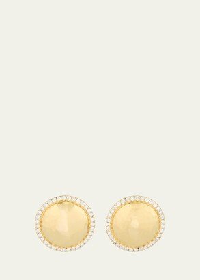 18K Stardust Goddess Medium Hammered Dome Stud Earrings